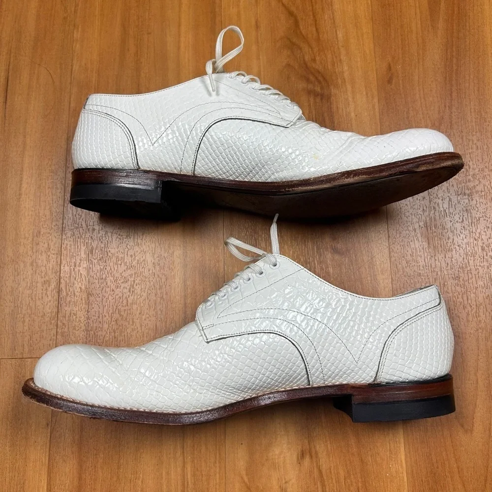 Stacy Adams Shoes‎ White Leather Tag Size 11D